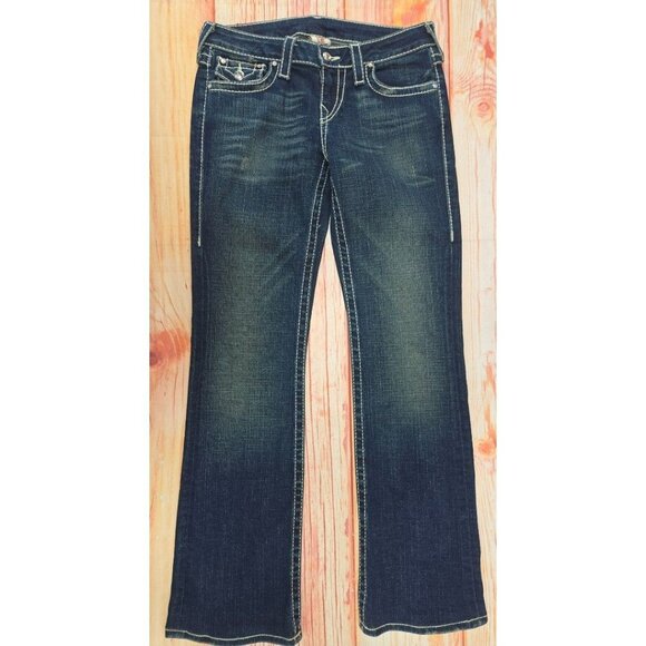 True Religion Disco Becky Big T Womens Bootcut Jeans 28 (31x31) Dark Wash USA - Picture 1 of 10